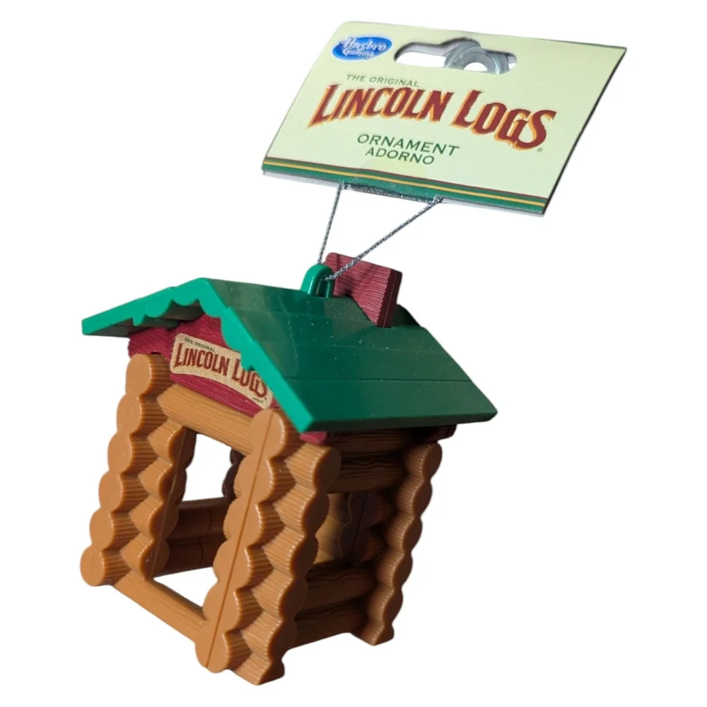 Hasbro Collectible Lincoln Logs Cabin Decoupage Holiday Ornament NWT
